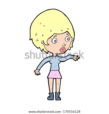 cartoon concerned woman reaching out