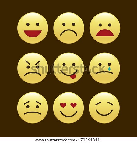 Set of smile icons. emoji. emoticons