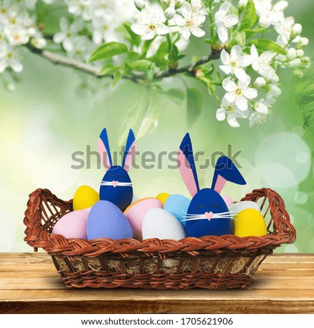 Cute creative easter eggs as the Easter Bunny