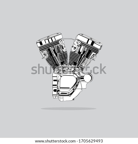 car engine vector logo in white background