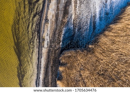 Natural abstract aerial view of a lake