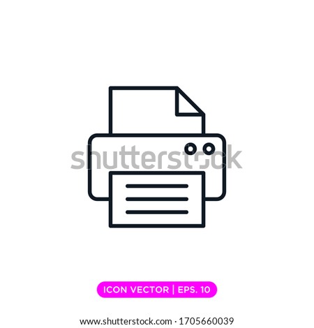 Printer line icon vector design with editable stroke Royalty-Free Stock Photo #1705660039