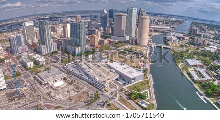 Aerial View of the City of Tampa on the Hillsborough River