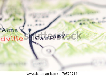 Fairplay. Colorado. USA on a geography map. Royalty-Free Stock Photo #1705729141