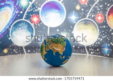 Close-up of the earth model
