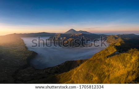 Mount bromo, Bromo Tengger Semeru National Park is the famous tourist attraction in East Java Indonesia.