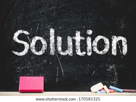 Solutions title on blackboard