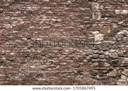 Aged grungy coarse stonework city. Modern art decor cellar house. Bumpy vintage facing granite fortress yard 3D design.Carved rural facade fortified tower.Backdrop of burnt ground floor castle dungeon