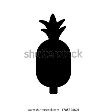 Pineapple icon vector on glyph style