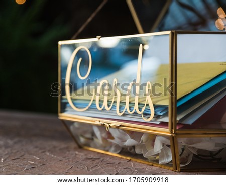 best wishes wedding cards in glass box