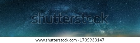 Night HDR panorama of Milky Way on night Starry 
