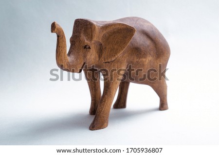 Old elephant model on isolated background