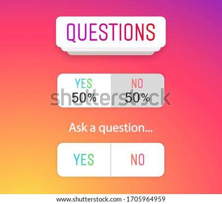 Questions icon, sign, sticker template. Web button YES or NO layout. Blogging. Social media instagram concept. Vector illustration. EPS 10 Royalty-Free Stock Photo #1705964959