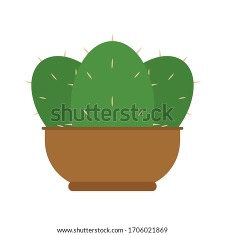 Cactus icon in a pot plant - Vector illustration