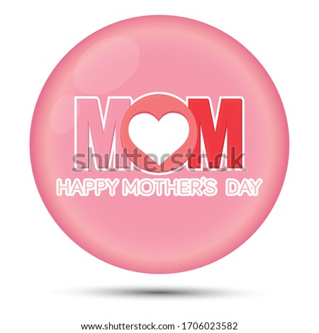 Happy mothers day card with a heart - Vector illustration