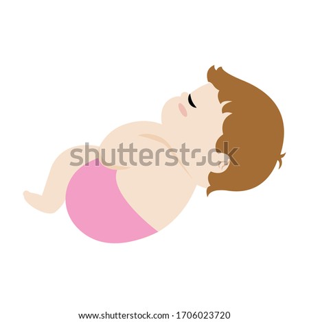 Isolated cute baby over a white background - Vector