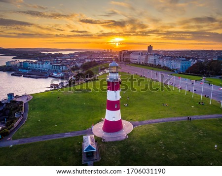  Summer sunset at The Hoe Plymouth Royalty-Free Stock Photo #1706031190
