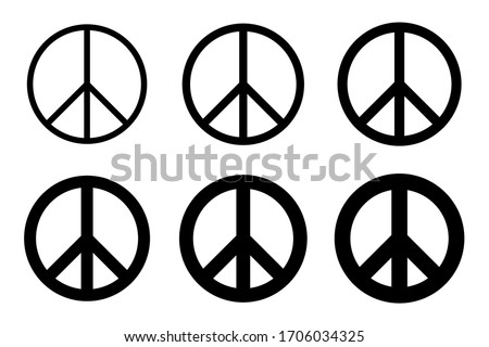 Vector illustration of peace mark. Peace symbol vector icon set on white background.