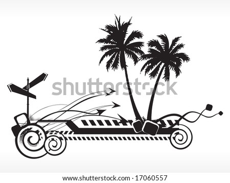 black and white summer background illustration