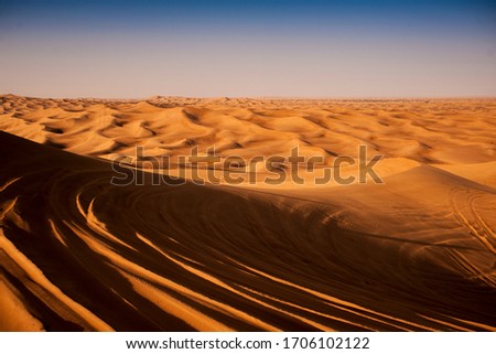 A beautiful morning on a desert in Dubai, United Arab Emirates