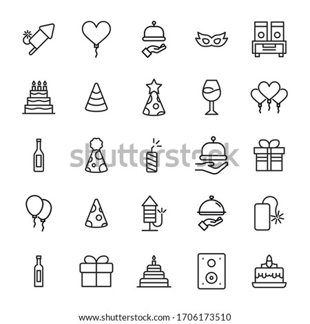 Premium set of party line icons. Web symbols for web sites and mobile app. Modern vector symbols, isolated on a white background. Simple thin line signs.