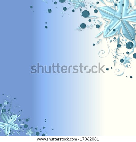 Wintry artistic christmas background design with snowflakes in metallic look