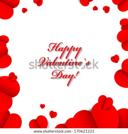 Happy Valentine`s Day - Paper Origami background or card. Vector illustration.