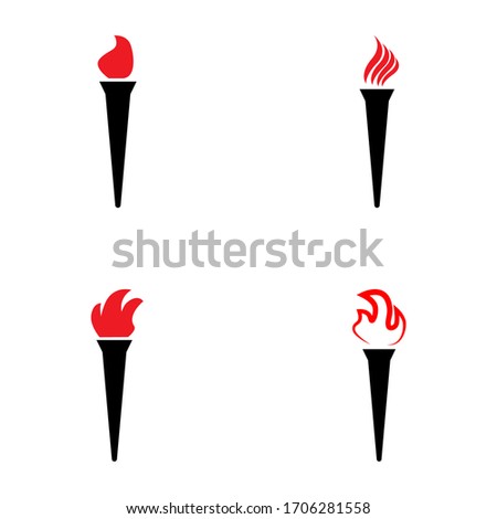 Torch vector icon illustration design template isolated