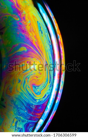 bubble macro soap rainbow light water