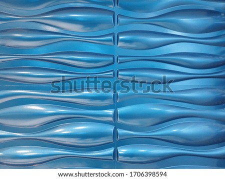 Curve graphic wall and colour is metallicblue