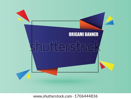 Abstract Origami Banner Phantom Blue and red green Background Vector Design