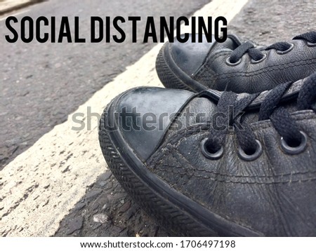 social distancing coronavirus concept - social distance to slow / stop the spread of the virus - stock photo