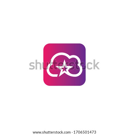 Cloud star logo vector icon design