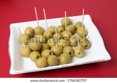 green olives as snack aperitif