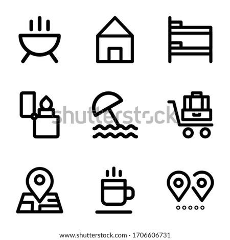 travel icon pack on white background