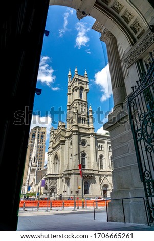 Monumental Masonic Temple in the Old City of Philadelphia, Pennsylvania, USA - constructed in 1873. 