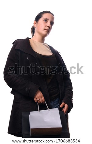 beautiful woman with shopping bags