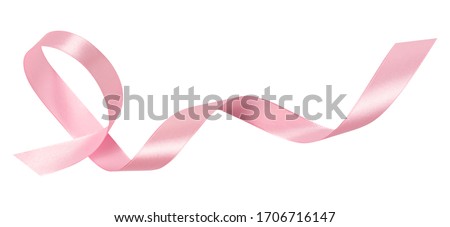 A pink ribbon isolated on a white background with clipping path. Royalty-Free Stock Photo #1706716147