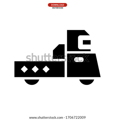 mini truck icon or logo isolated sign symbol vector illustration - high quality black style vector icons
