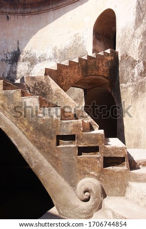 stairs in the royal palace room in ancient yogyakarta garden sari