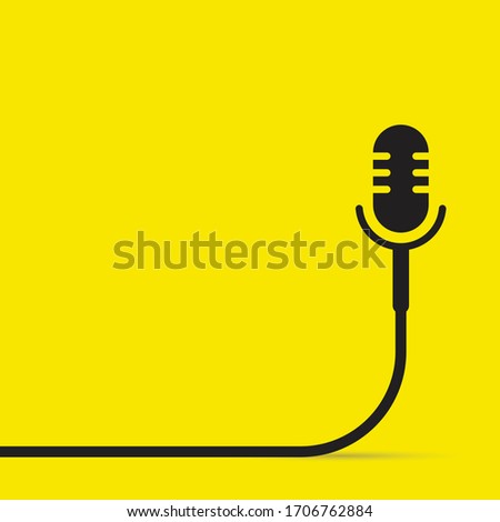 Podcast graphic microphone template design.
