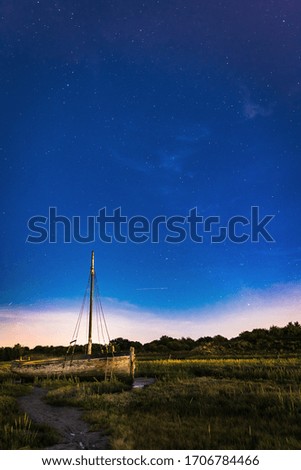 Milky Way and an old boat