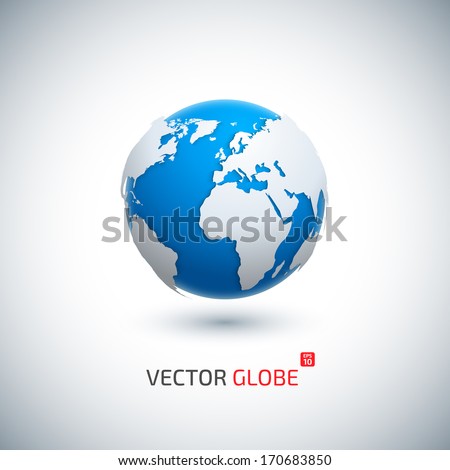 Vector 3D realistic globe icon.
