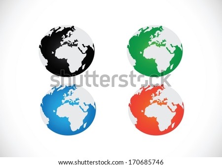 the world and Globe icon in vector 