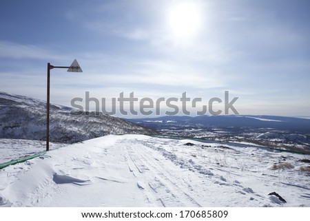 highway covered by snow in winter