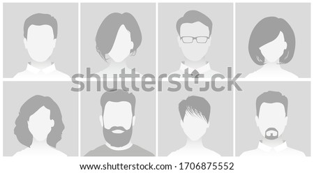 Default Placeholder Avatar Profile on Gray Background. Man and Woman