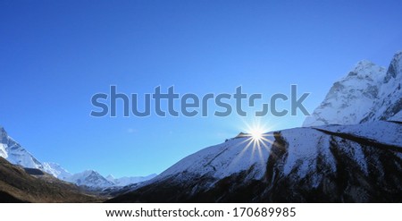flare sunlight cabin  from everest trek route in nepal