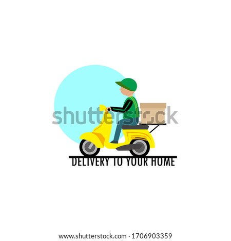 delivery to your home cartoon vector illustration