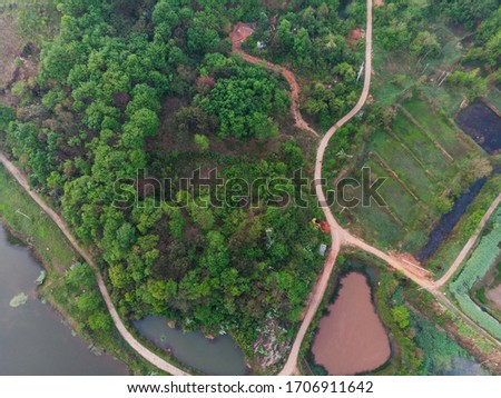 Spring aerial scenery of Baoan Lake National Wetland Park in Daye, Hubei
