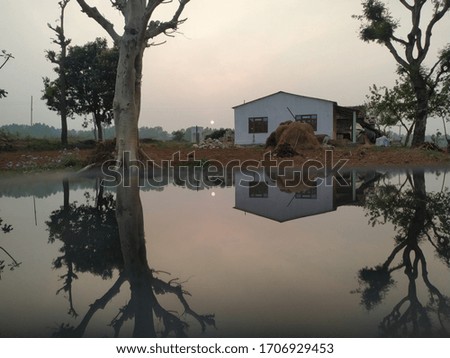 Gorgeous Reflection of Countryside Scene